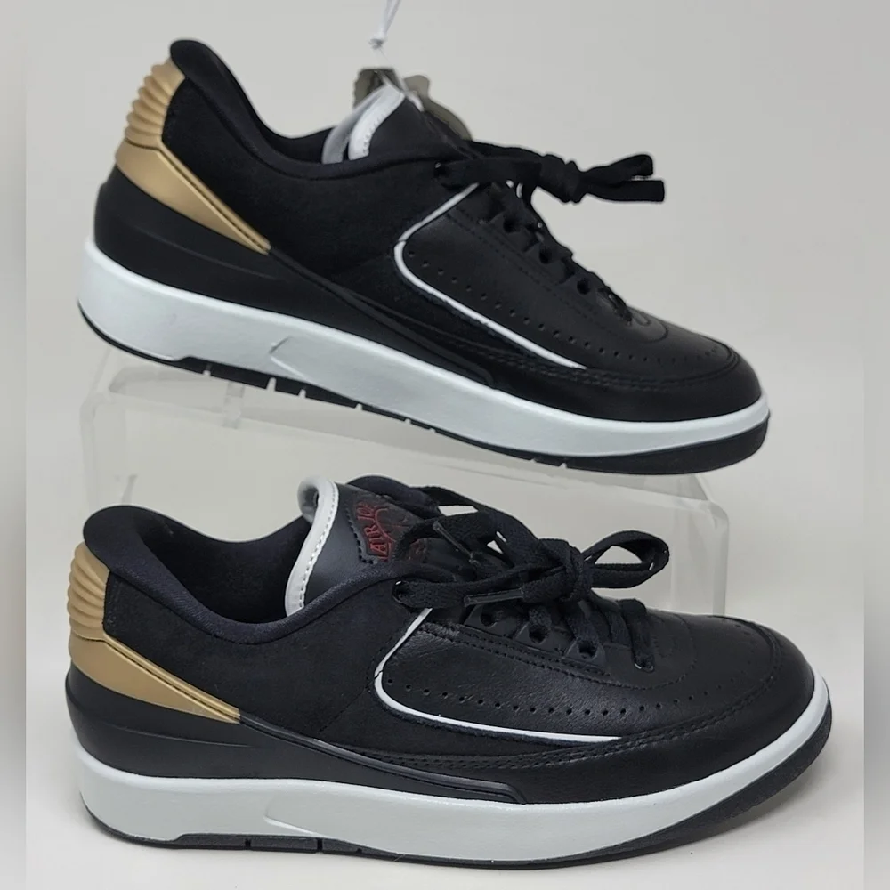 Nike Air Jordan 2 Retro Low Black White Sneakers DX4401-001 Women's Size 6 New